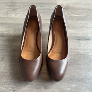 Corso Como brown leather platform heels - size 7.5